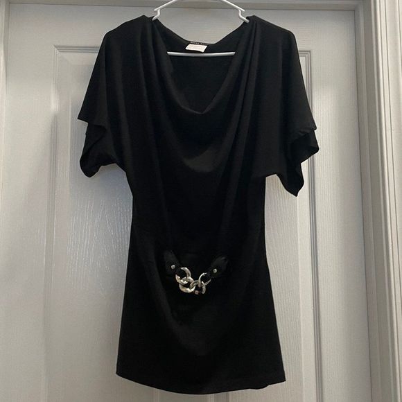 Rachel Adams Womens Short Sleeve Shift Dress Size S Black - Picture 1 of 3